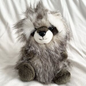 Aurora World Luxe Boutique Mika Raccoon 8" Plush Stuffed Animal Grey Furry Fur